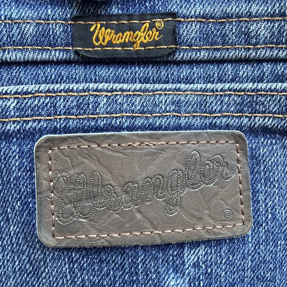 Wrangler Advanced Comfort Mens 38x32 Regular Fit Blue Jeans Pressed Crease